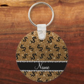 Persoonlijke naam gouden zgn. dollartekens sleutelhanger (Voorkant)