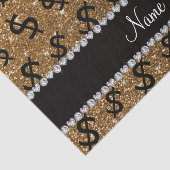 Persoonlijke naam gouden zgn. dollartekens tissuepapier (Detail)