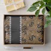 Persoonlijke naam gouden zgn. dollartekens tissuepapier (Geschenk)