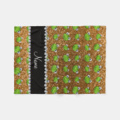 Persoonlijke naam goudglitterkikkers fleece deken (Voorkant (Horizontaal))