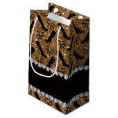Persoonlijke naam goudzinglaarzen klein cadeauzakje (Achterkant Gekanteld)