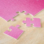 Persoonlijke Naam Gradiënt Ombre Roze Legpuzzel (Zijkant)