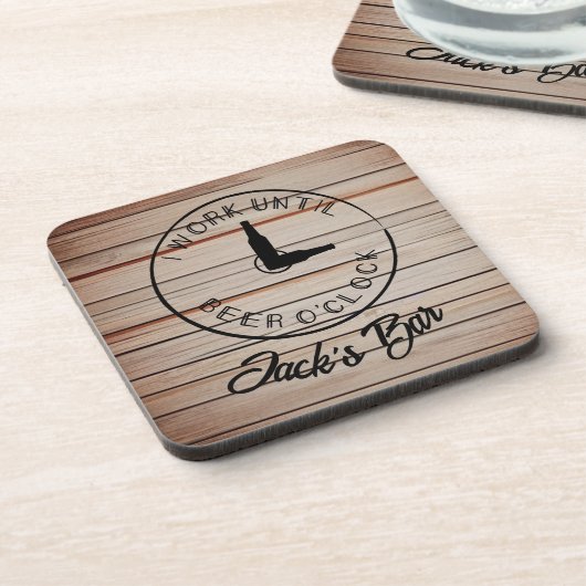 Persoonlijke naam grappig bier bier onderzetter (Linkerzijde)