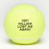 Persoonlijke naam grappig verloren bericht tennisballen (Voorkant)
