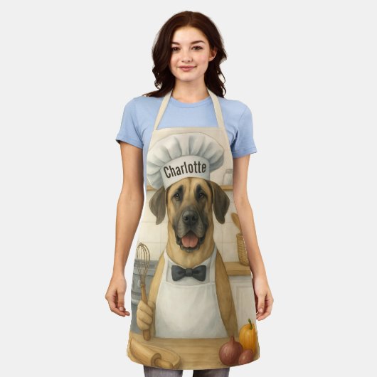 Persoonlijke naam grappige geweldige Deense hond c Schort (Gedragen)