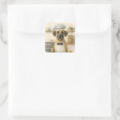Persoonlijke naam grappige geweldige Deense hond c Vierkante Sticker (Tas)