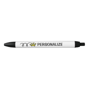 Persoonlijke naam grappige prinsessenkroon logo pe blauwe inkt pen