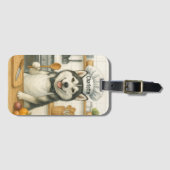 Persoonlijke naam grappige Siberische Husky hond c Bagagelabel (Voorkant (horizontaal))