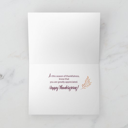 Persoonlijke naam Grateful & Thanksging Kaart (Binnen)