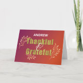 Persoonlijke naam Grateful & Thanksging Kaart (Voorkant)