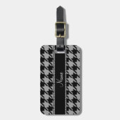 Persoonlijke naam grijze houndstooth bagagelabel (Voorkant verticaal)