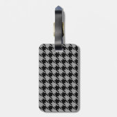 Persoonlijke naam grijze houndstooth bagagelabel (Achterkant verticaal)