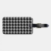 Persoonlijke naam grijze houndstooth bagagelabel (Achterkant horizontaal)