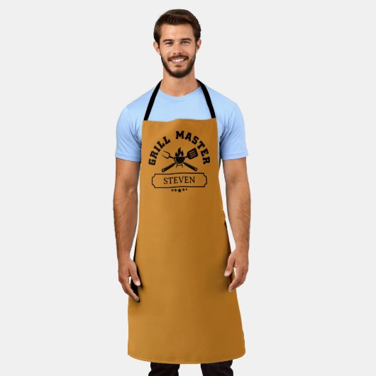 Persoonlijke naam Grill Master Naam Schort (Gedragen)