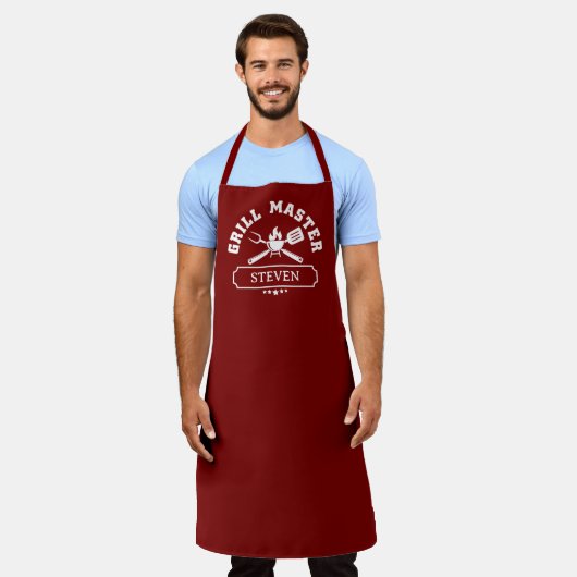 Persoonlijke naam Grill Master Schort (Gedragen)