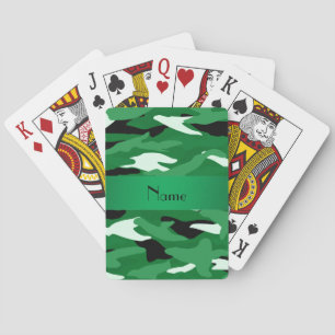 Persoonlijke naam groene camouflage pokerkaarten