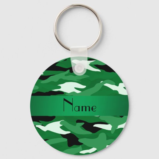 Persoonlijke naam groene camouflage sleutelhanger (Voorkant)