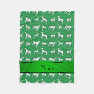 Persoonlijke naam groene dalmatische honden fleece deken