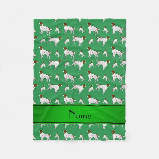 Persoonlijke naam groene Engelse setter Fleece Deken (Voorkant)