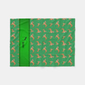 Persoonlijke naam groene franse stierenhonden fleece deken (Voorkant (Horizontaal))