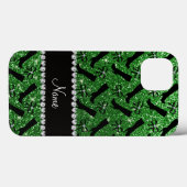 Persoonlijke naam groene glitterlaarzen Case-Mate iPhone case (Achterkant (horizontaal))