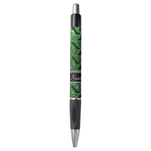 Persoonlijke naam groene glitterlaarzen pen (Voorkant Verticaal)