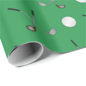 Persoonlijke naam groene golfballen cadeaupapier (Rol Hoek)