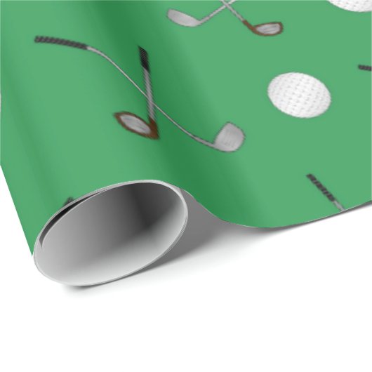 Persoonlijke naam groene golfballen cadeaupapier (Rol Hoek)