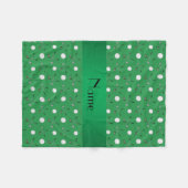 Persoonlijke naam groene golfballen fleece deken (Voorkant (Horizontaal))