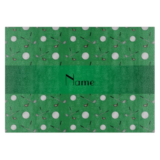 Persoonlijke naam groene golfballen snijplank (Voorkant)