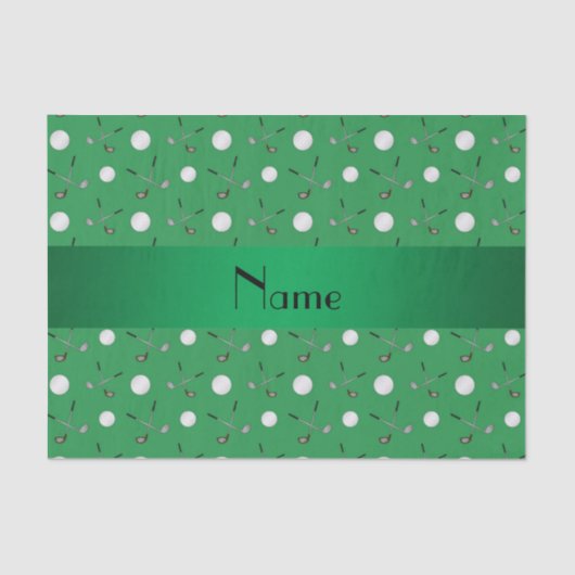 Persoonlijke naam groene golfballen tissuepapier (Voorkant)