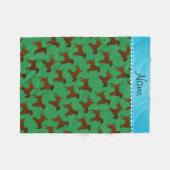 Persoonlijke naam groene grens doodshonden fleece deken (Voorkant (Horizontaal))