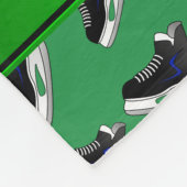Persoonlijke naam groene hockeyschaatsen fleece deken (Hoek)