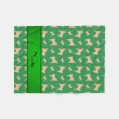 Persoonlijke naam groene honden fleece deken (Voorkant (Horizontaal))