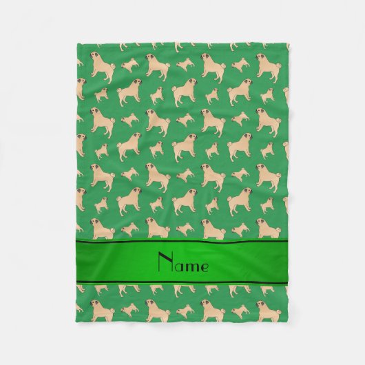 Persoonlijke naam groene honden fleece deken (Voorkant)