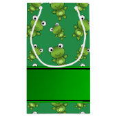 Persoonlijke naam groene kikkers klein cadeauzakje (Achterkant)