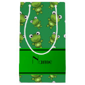 Persoonlijke naam groene kikkers klein cadeauzakje (Voorkant)