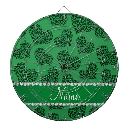 Persoonlijke naam groene luipaard dartbord (Voorkant)