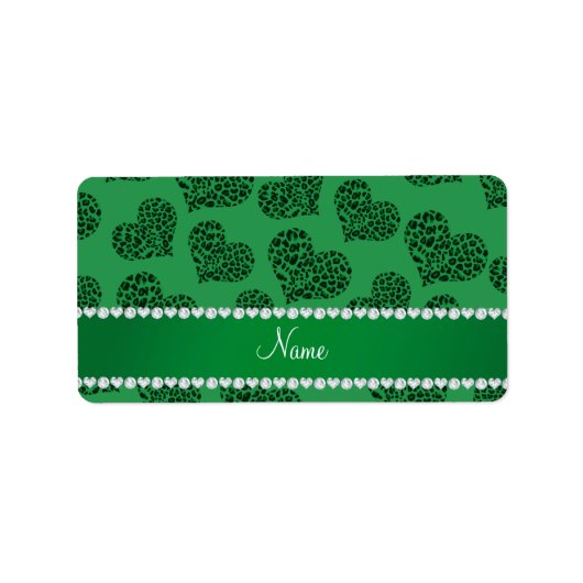 Persoonlijke naam groene luipaard etiket (Voorkant)