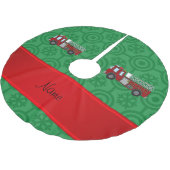 Persoonlijke naam, groene retro sneeuwvlokken kerstboom rok (Gekanteld)