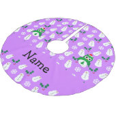 Persoonlijke naam groene santa owl paarse sneeuwma kerstboom rok (Gekanteld)