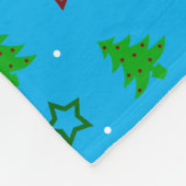 Persoonlijke naam groene santa owl sky blue bomen fleece deken (Hoek)