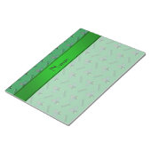 Persoonlijke naam groene tennisrackets en netten notitieblok (Schuin)