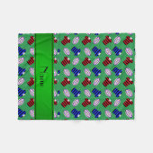 Persoonlijke naam groene truien rugbyballen fleece deken (Voorkant (Horizontaal))
