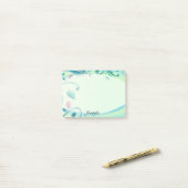 Persoonlijke naam  groene vaste stof post-it® notes (Op bureau)