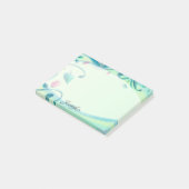 Persoonlijke naam  groene vaste stof post-it® notes (Schuin)