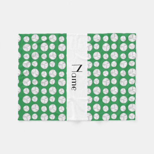 Persoonlijke naam groene volleybalballen fleece deken (Voorkant (Horizontaal))