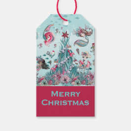 Persoonlijke naam & groet Zeemeermin en Vrienden Cadeaulabel