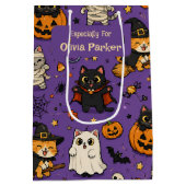 Persoonlijke naam Halloween cadeautas (Achterkant)