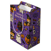 Persoonlijke naam Halloween cadeautas (Achterkant Gekanteld)